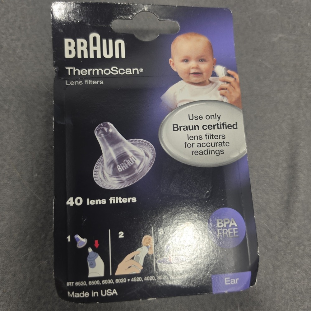 40 New Braun Probe Covers Thermoscan Ear Thermometer Replacement Lens Filter Cap